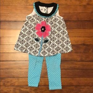 Blue and white Kids brand top and pants